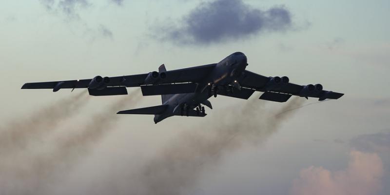 B-52 taking off